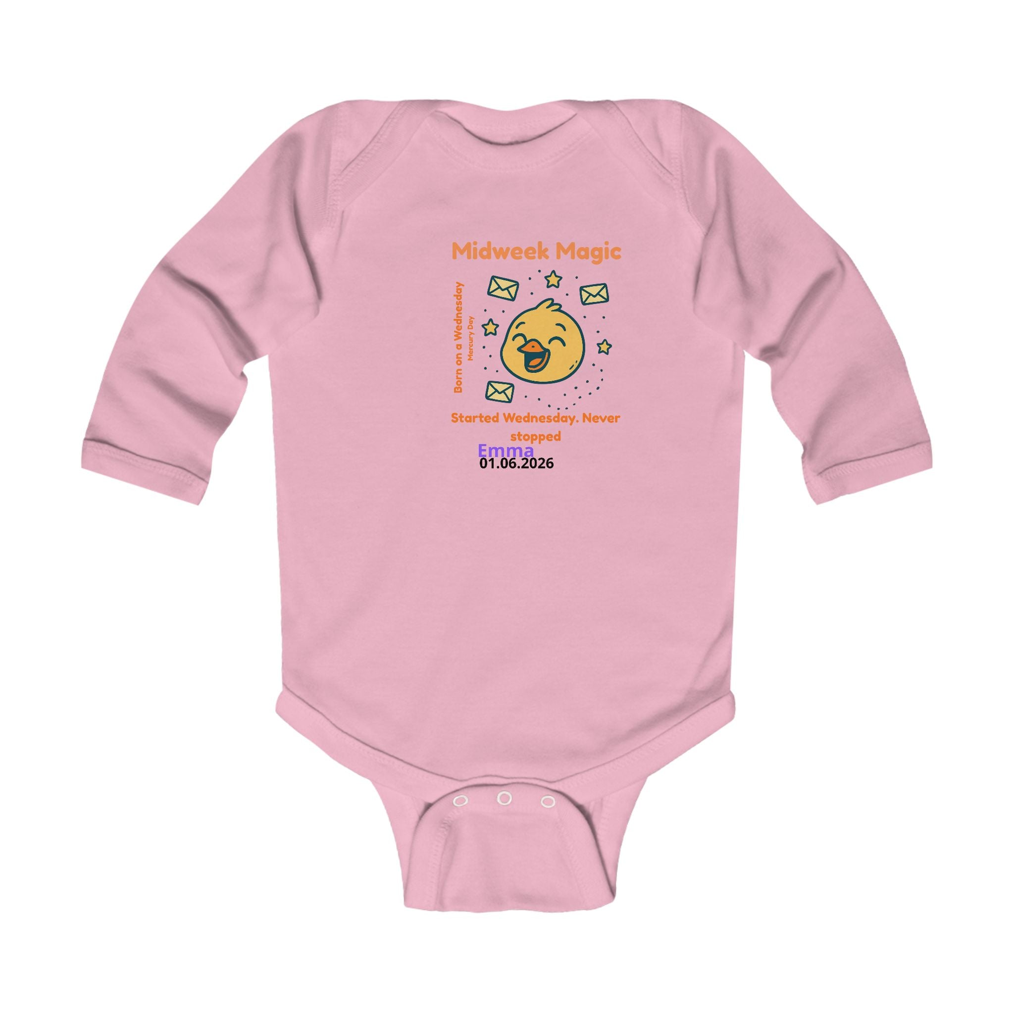 Personalized Baby Pajama - Born on Wednesday - Midweek Magic