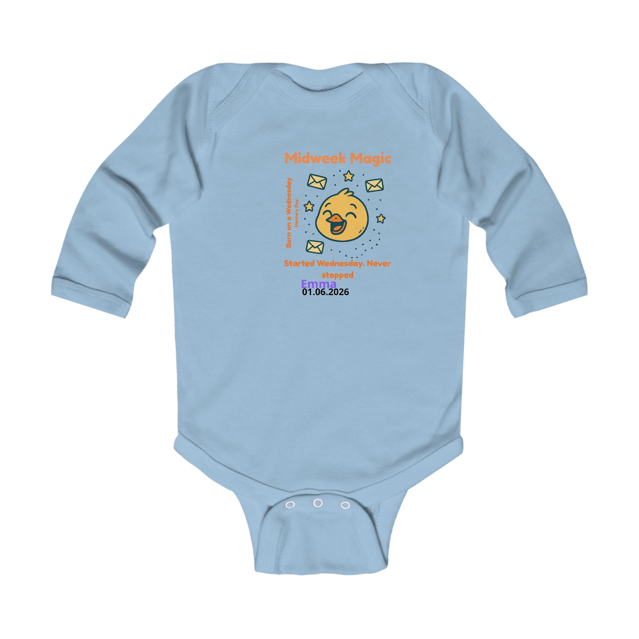 Personalized Baby Pajama - Born on Wednesday - Midweek Magic
