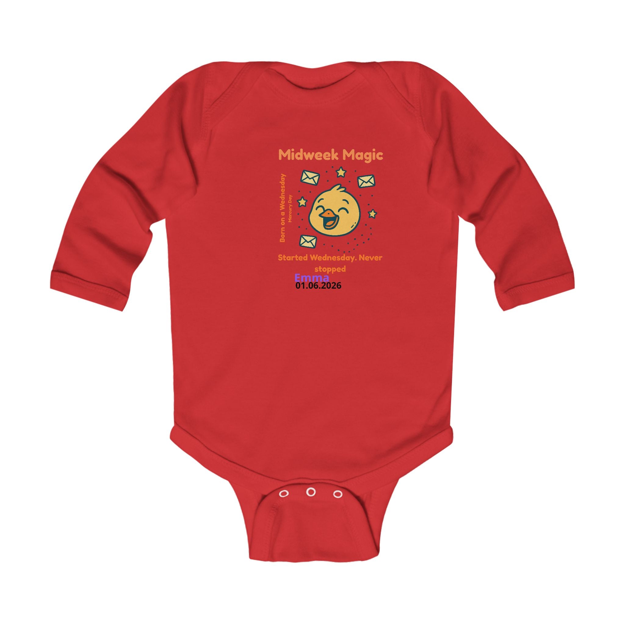 Personalized Baby Pajama - Born on Wednesday - Midweek Magic