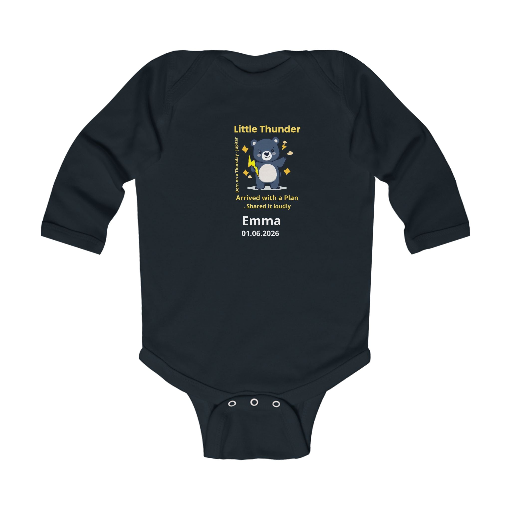 Personalized Baby Pajama - Born on Thursday - Little Thunder