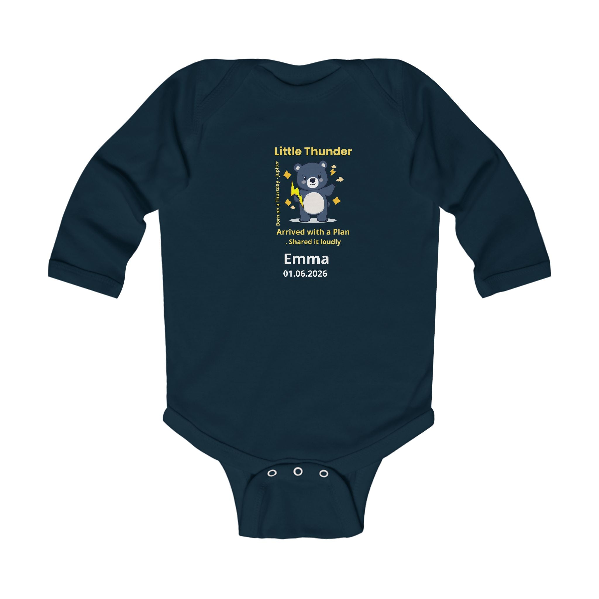 Personalized Baby Pajama - Born on Thursday - Little Thunder