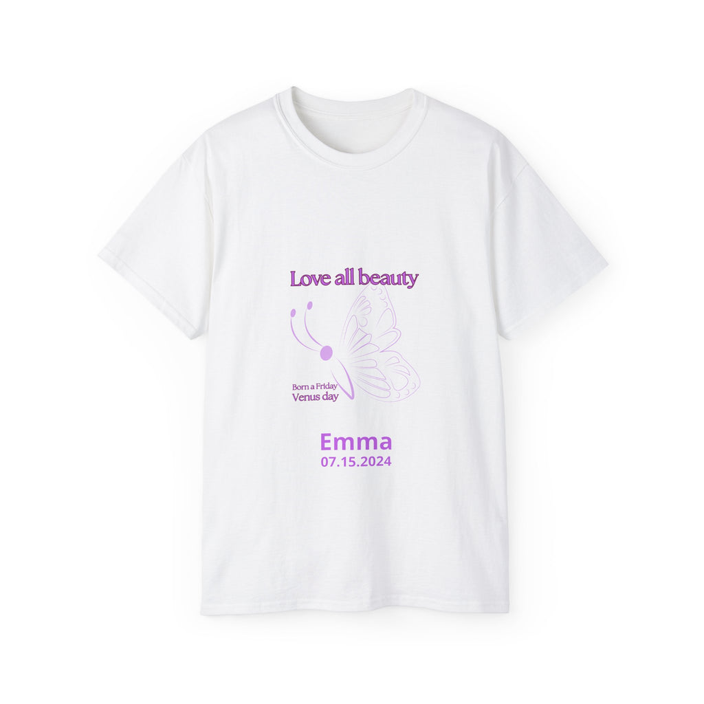 Personalized Friday T-Shirt - Born on a Friday, Love All Beauty