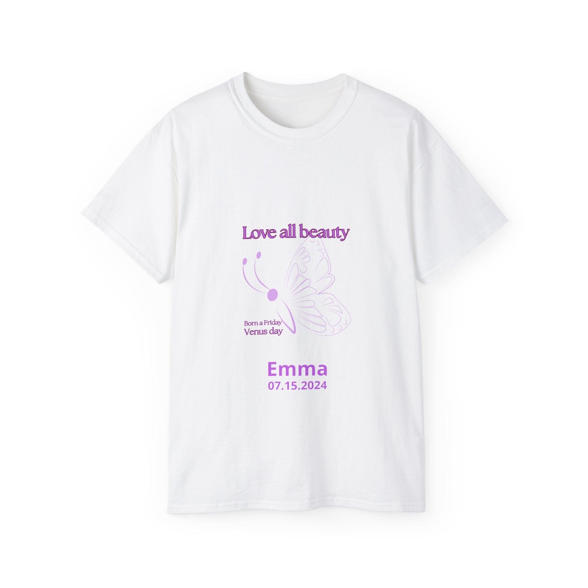 Personalized Friday T-Shirt - Born on a Friday, Love All Beauty