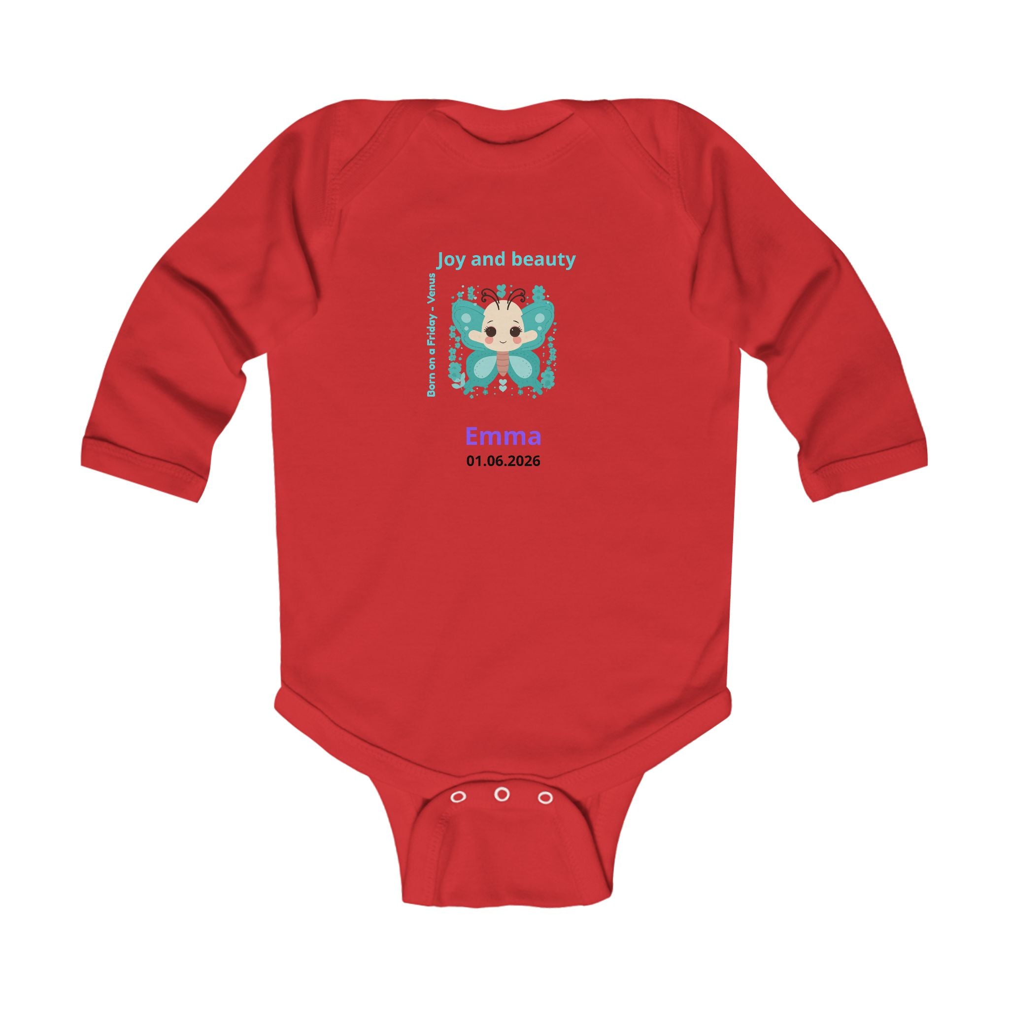 Personalized Baby Pajama - Born on Friday - Joy and Beauty
