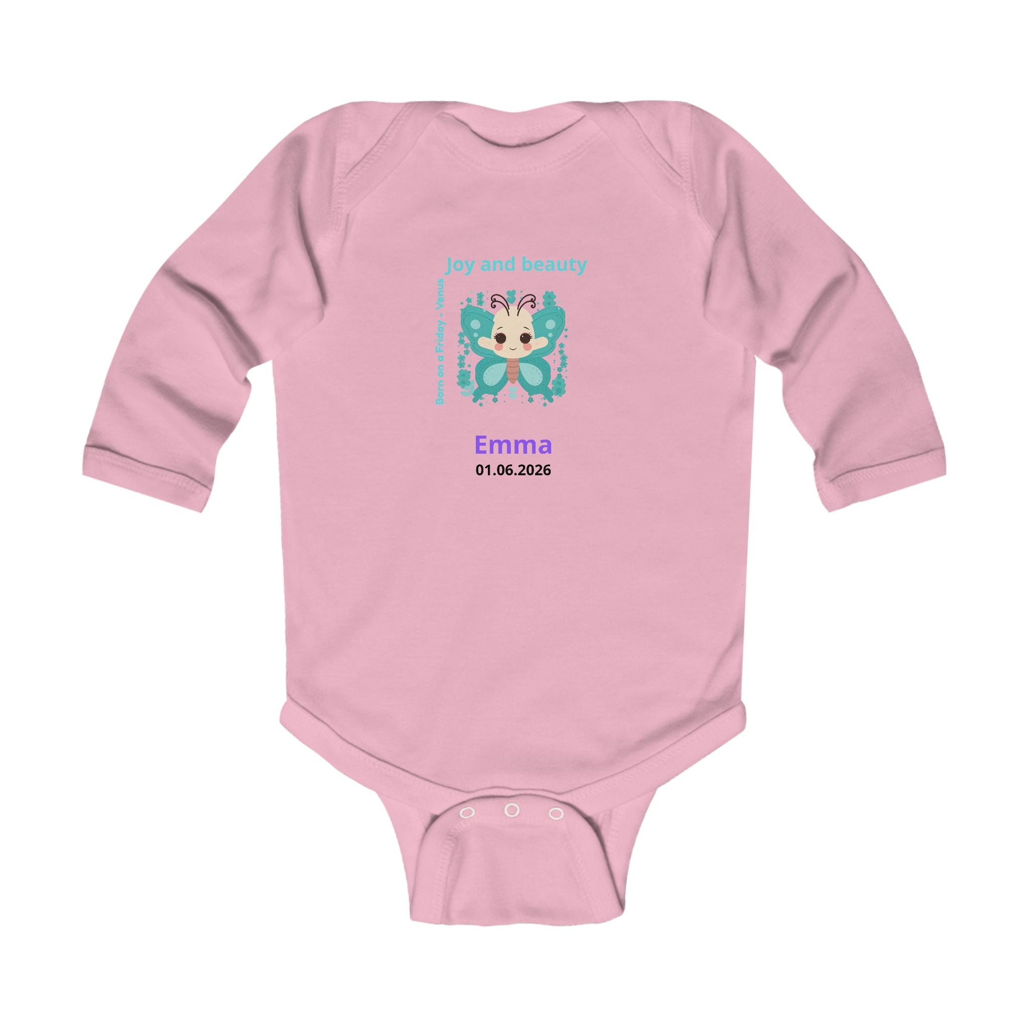Personalized Baby Pajama - Born on Friday - Joy and Beauty