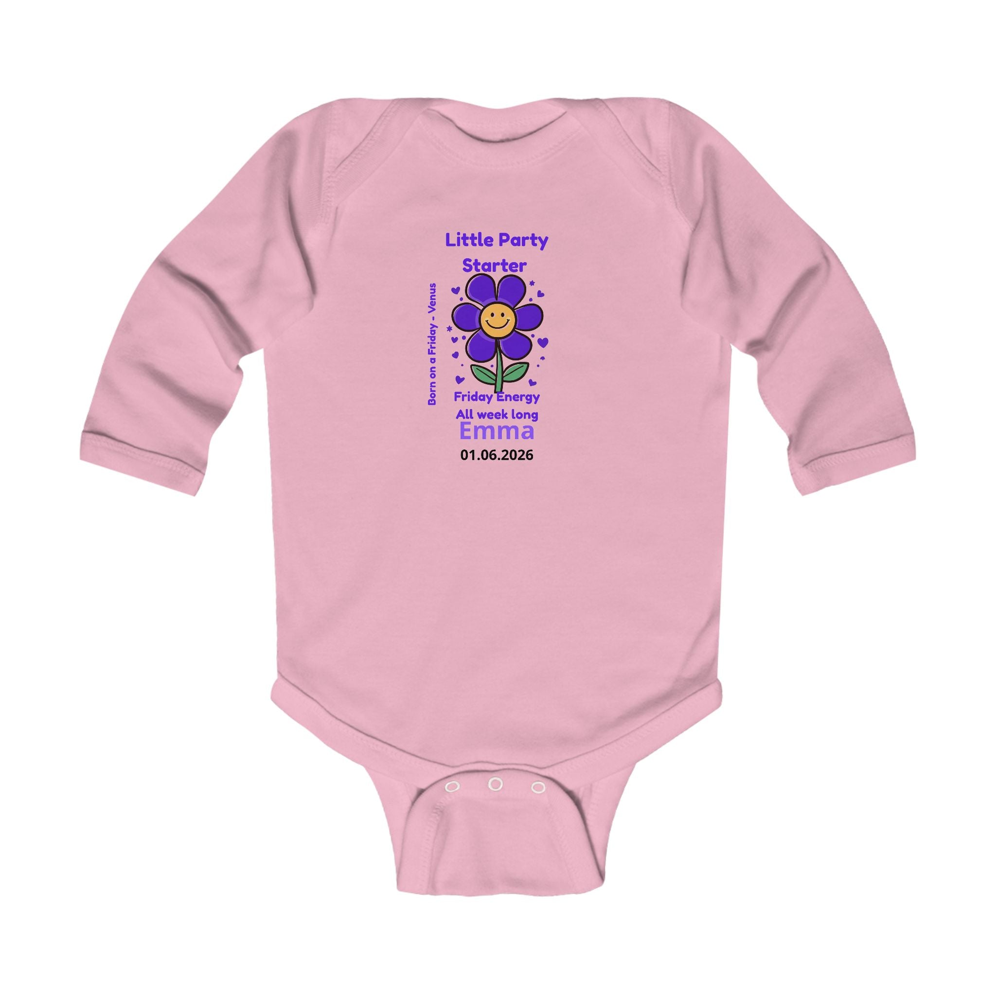 Personalized Baby Pajama - Born on Friday - Little Party Starter