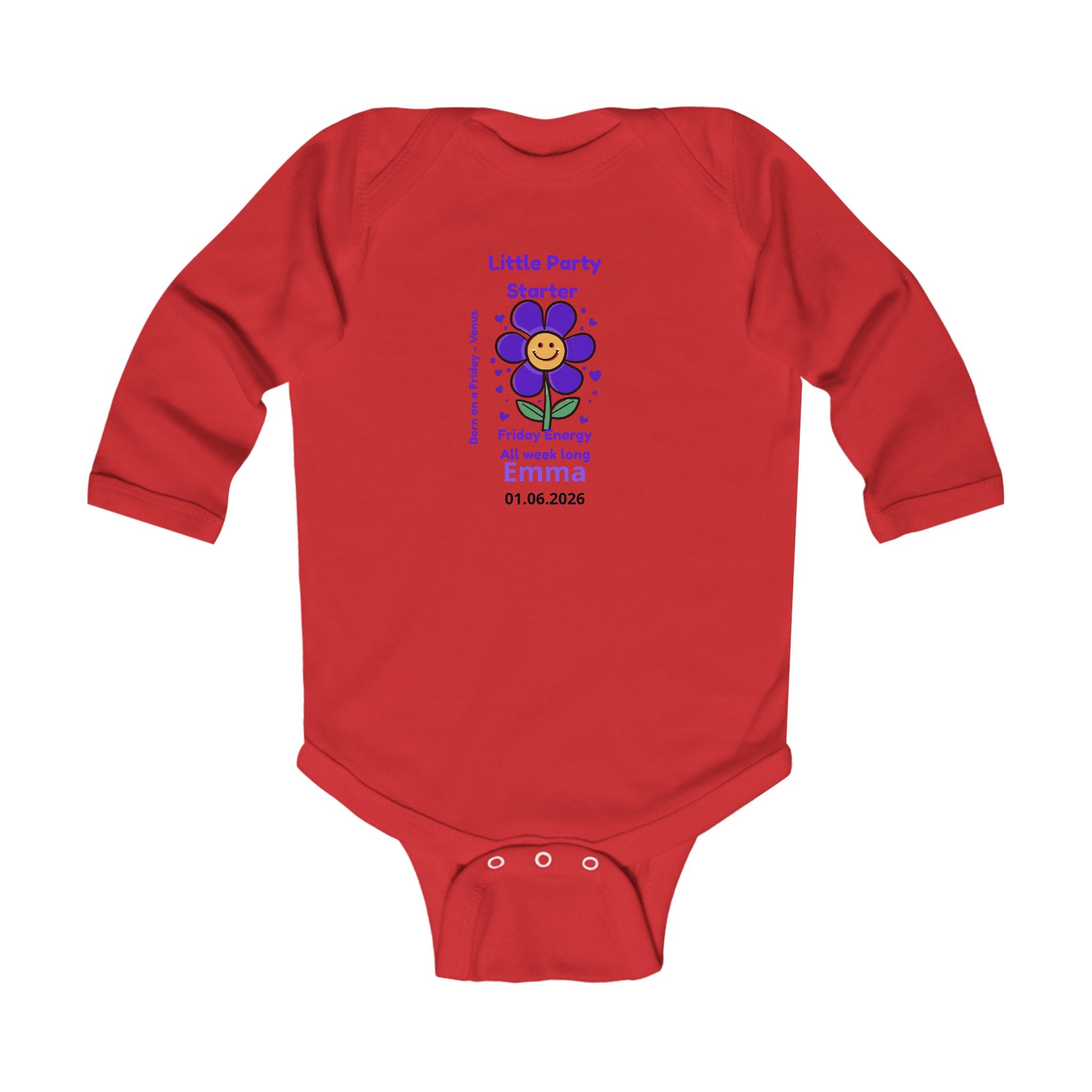 Personalized Baby Pajama - Born on Friday - Little Party Starter