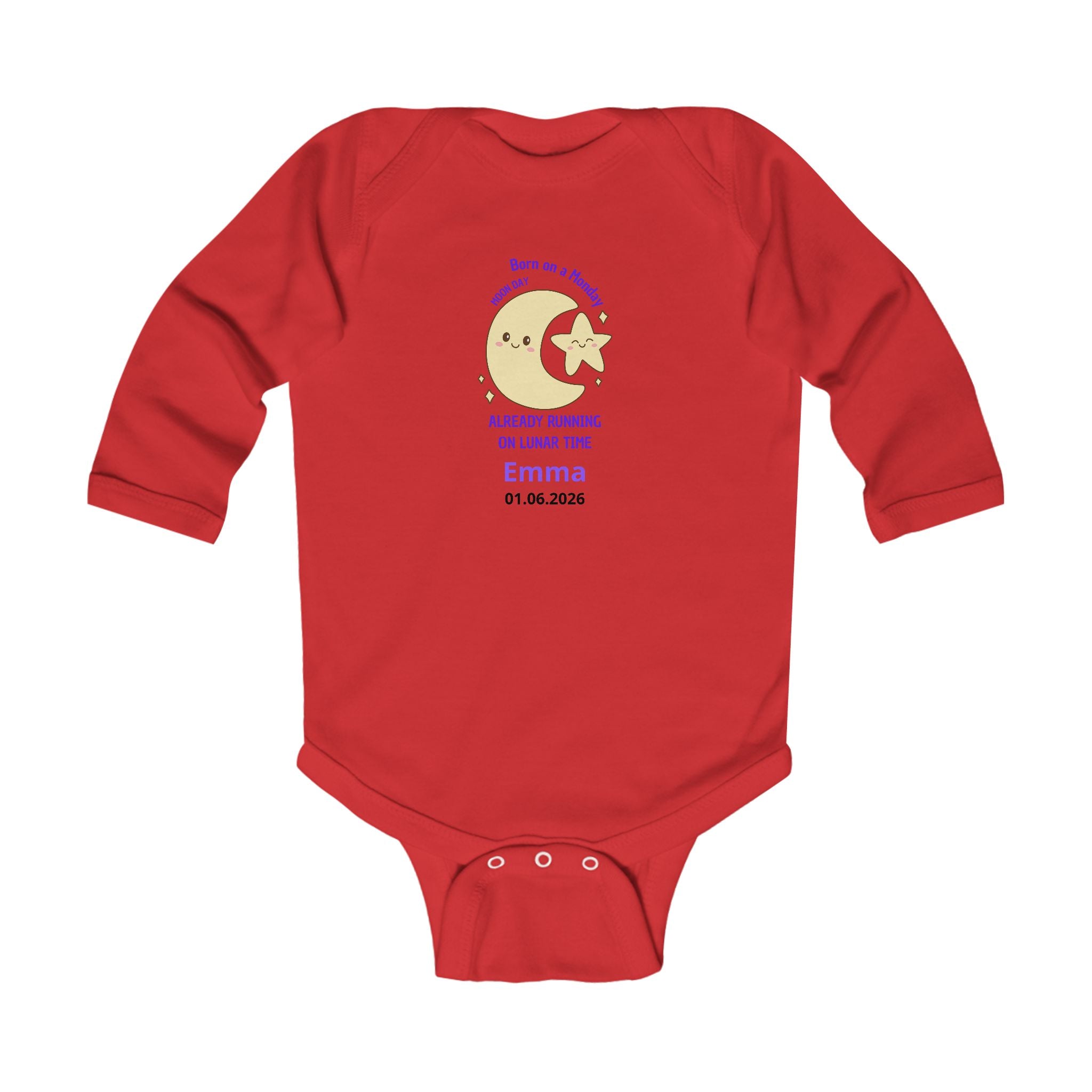 Personalized Baby Pajama - Born on Monday - Running on Lunar Time