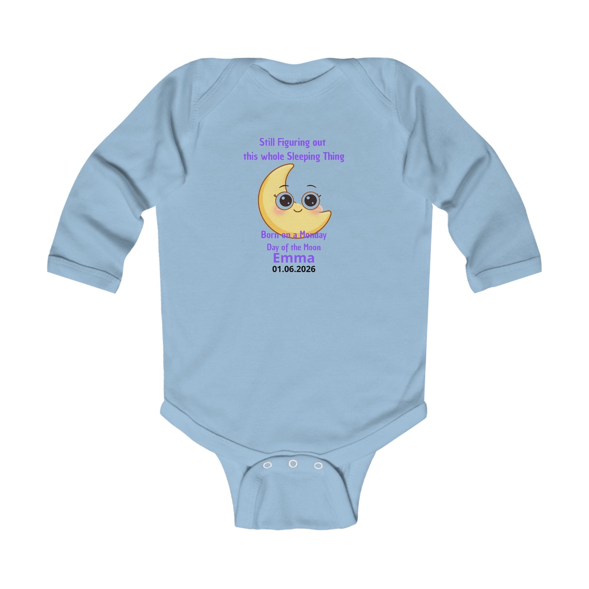 Personalized Baby Pajama - Born on Monday - Still Figuring Out Sleep