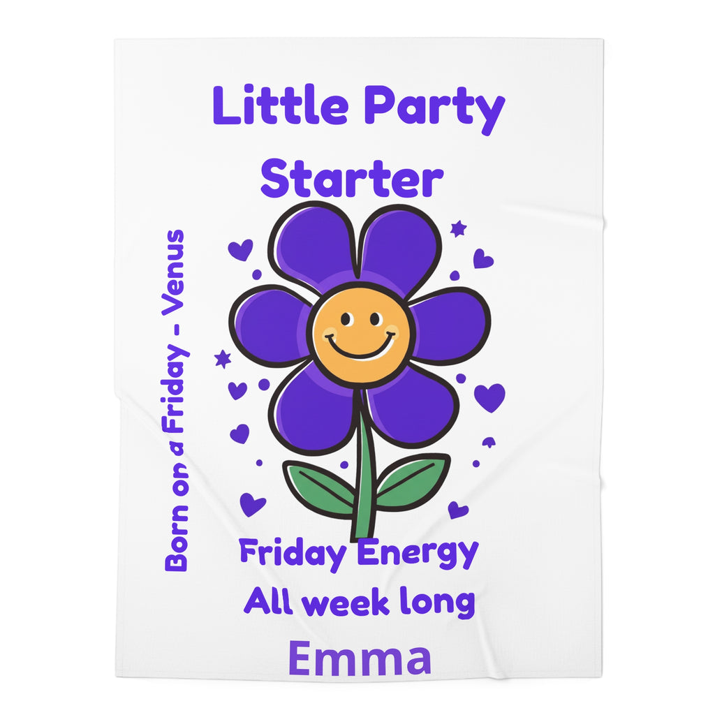 Personalized Baby Swaddle Blanket - Born on Friday - Little Party Starter