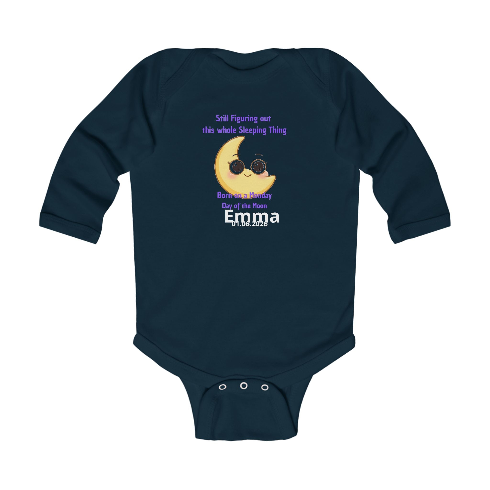 Personalized Baby Pajama - Born on Monday - Still Figuring Out Sleep