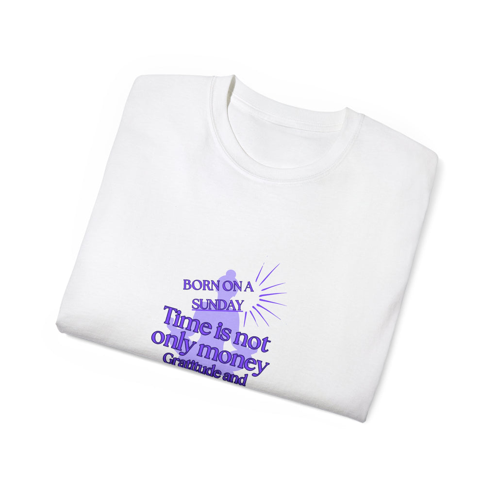 Personalized Sunday T-Shirt - Born on a Sunday, Gratitude and Affirmation
