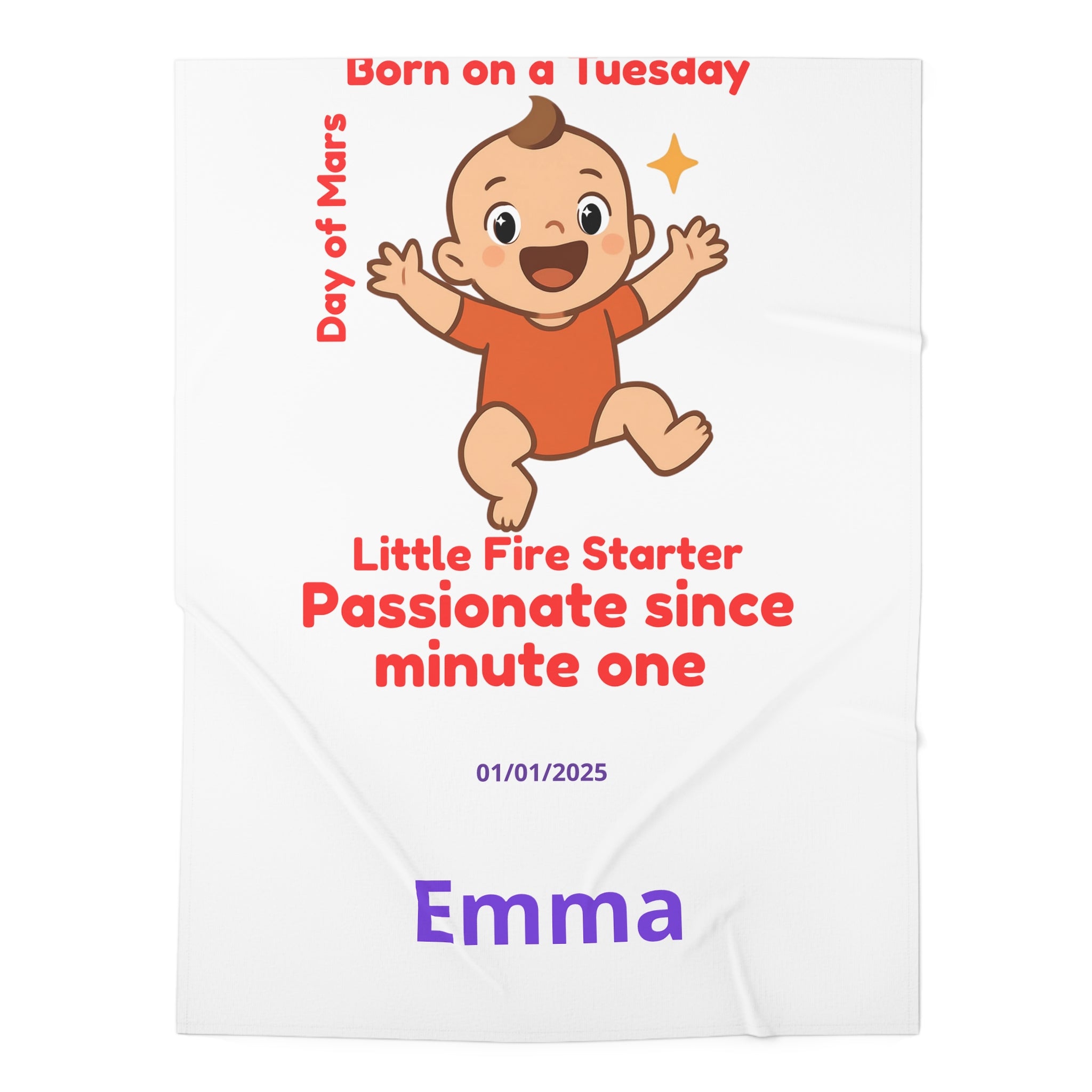 Personalized swaddle blanket - Little Fire Starter