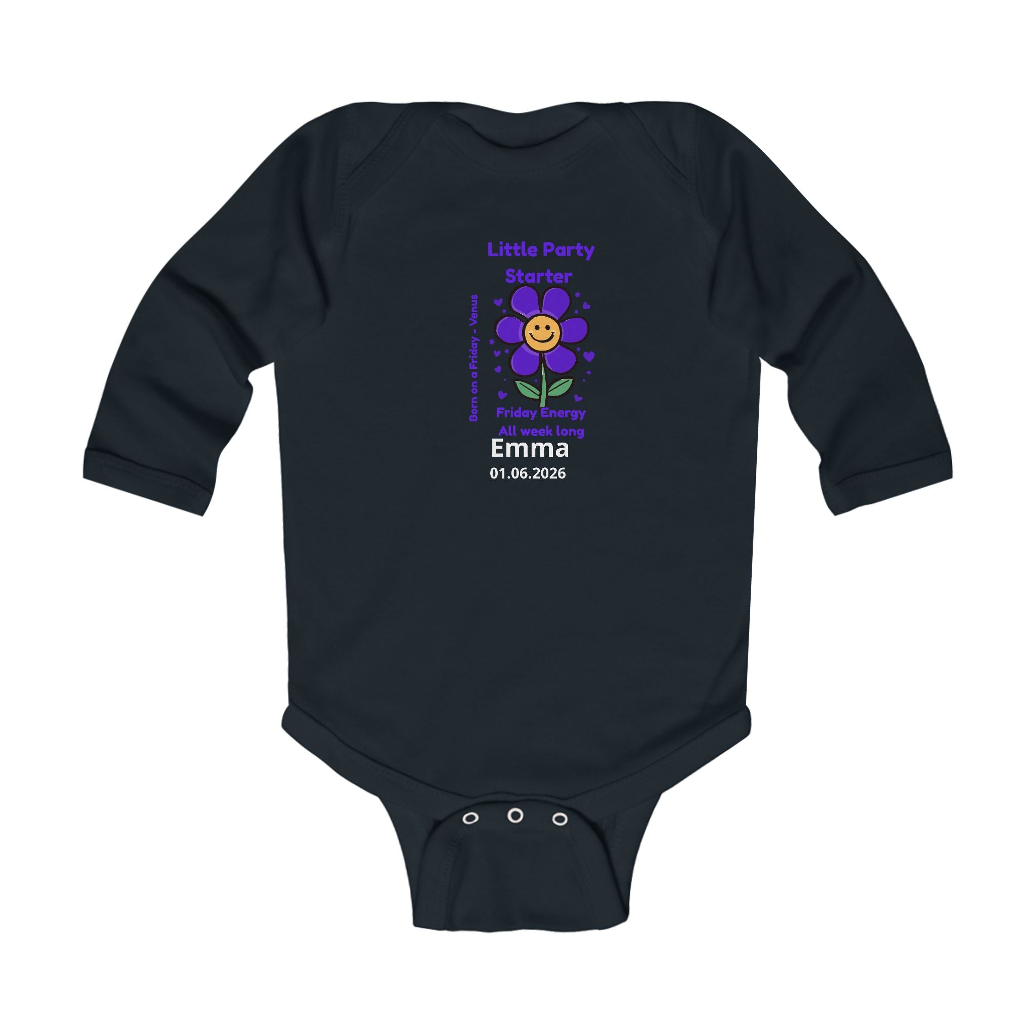 Personalized Baby Pajama - Born on Friday - Little Party Starter