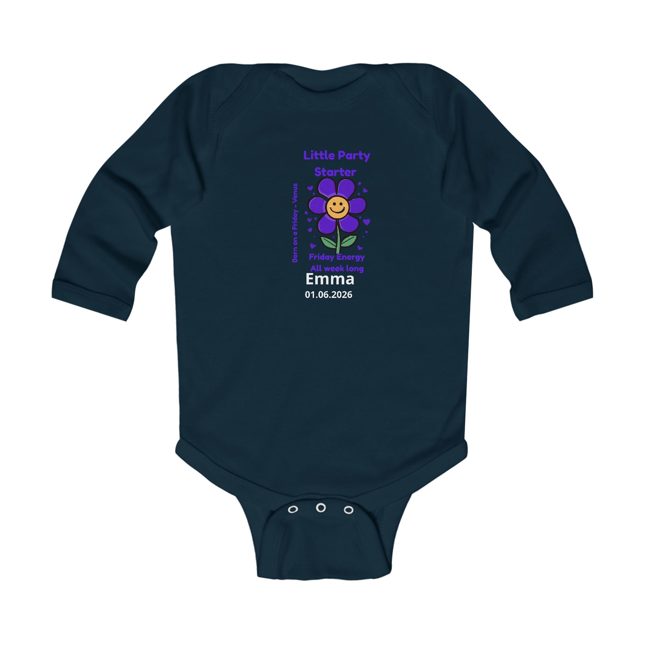 Personalized Baby Pajama - Born on Friday - Little Party Starter