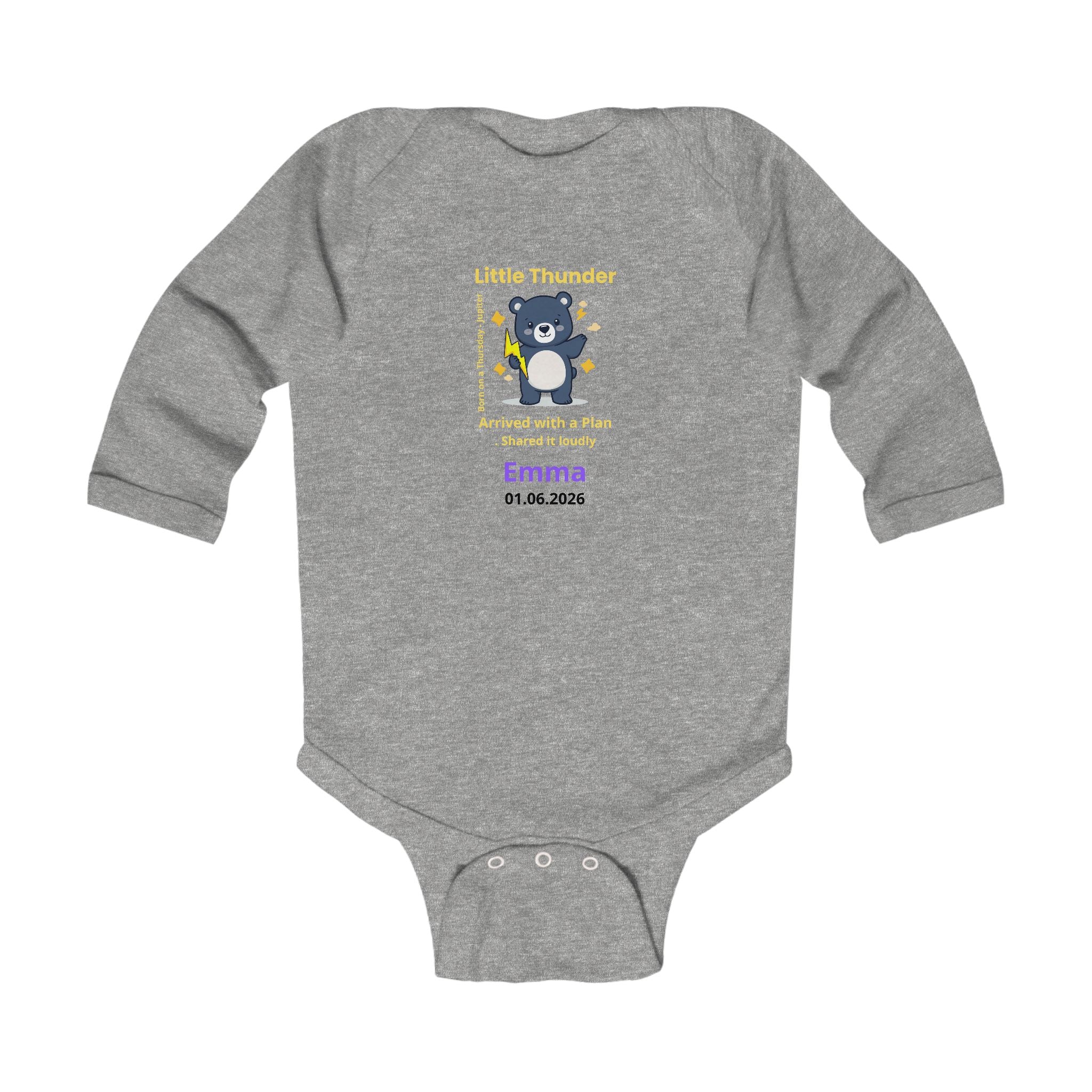 Personalized Baby Pajama - Born on Thursday - Little Thunder