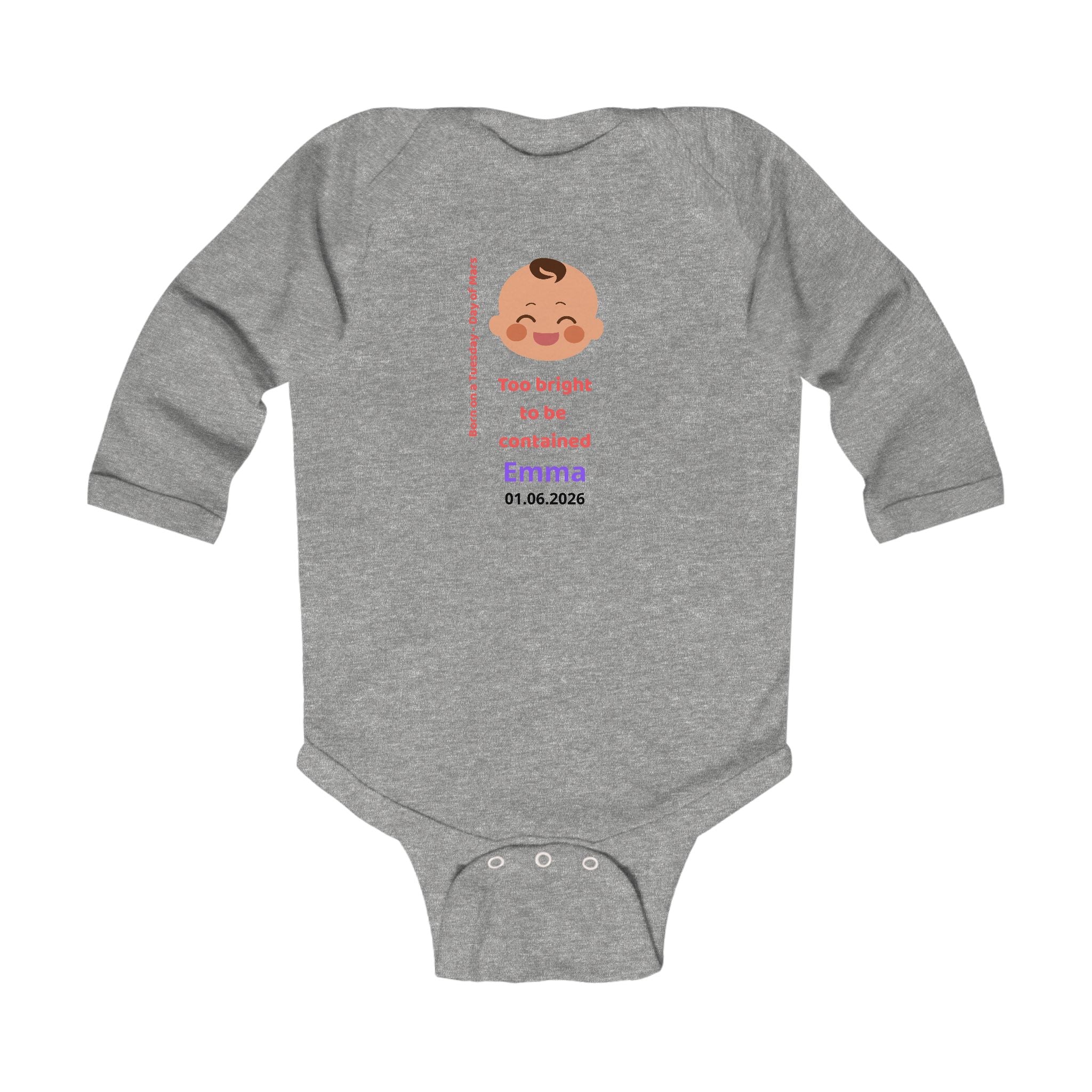 Personalized Baby Pajama - Born on Tuesday - Too Bright to Be Contained