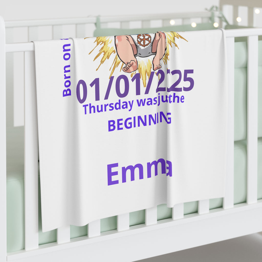 Personalized Baby Swaddle Blanket - Born on Thursday - Future Boss