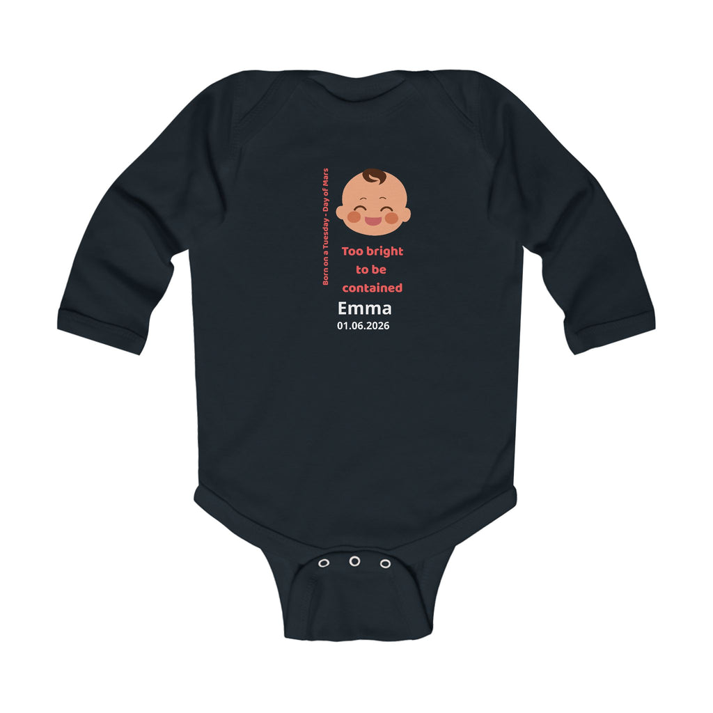 Personalized Baby Pajama - Born on Tuesday - Too Bright to Be Contained