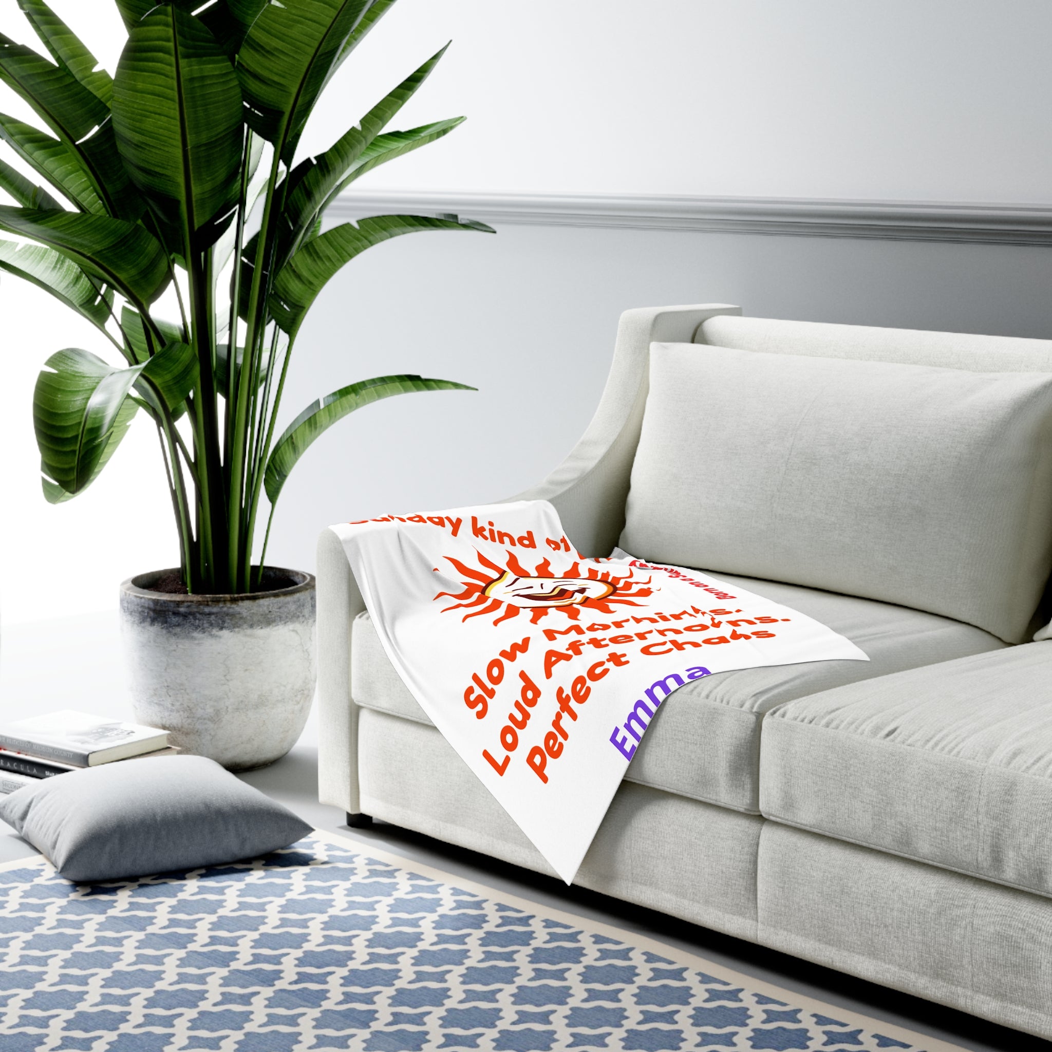 Personalized Baby Swaddle Blanket - Born on Sunday - Perfect Chaos