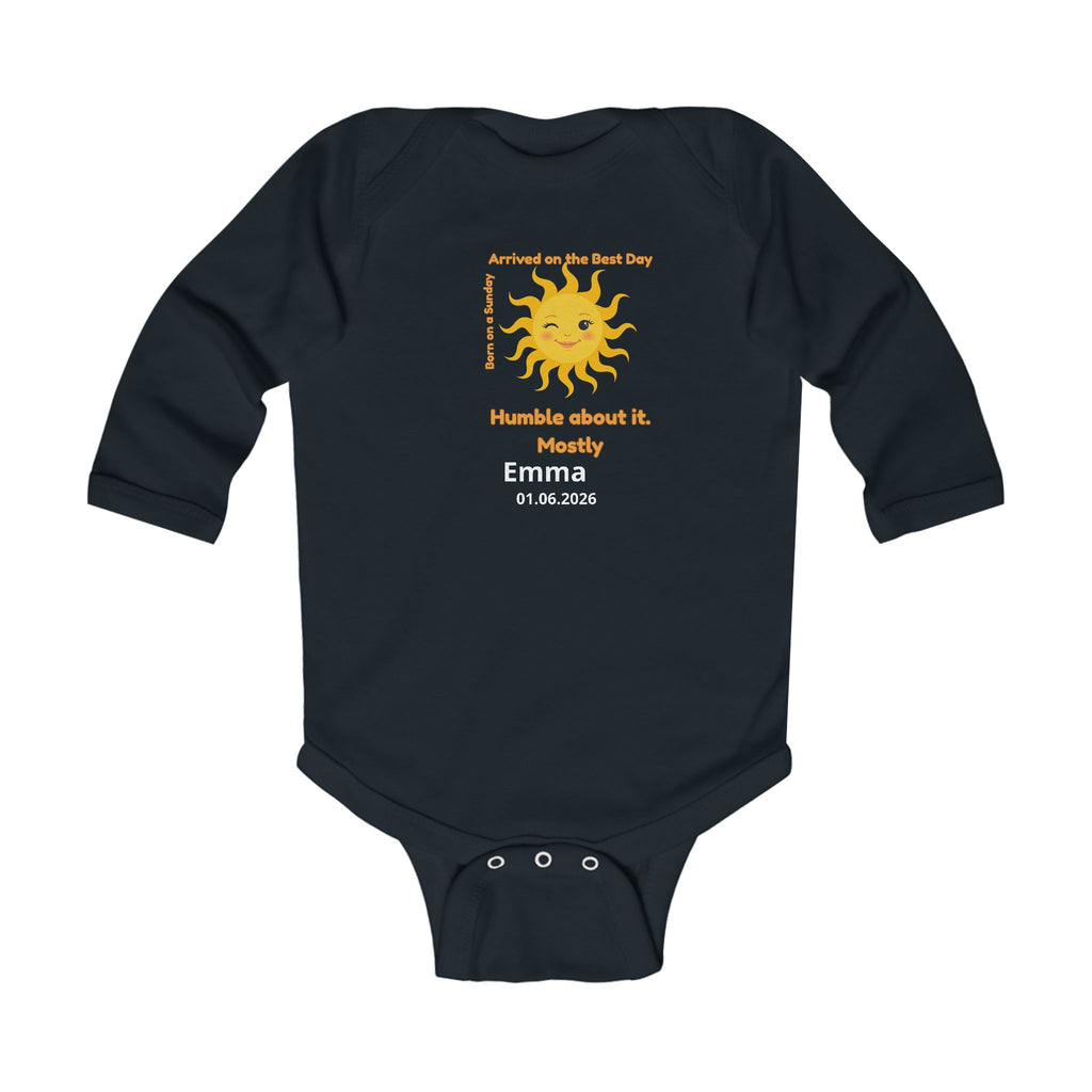 Personalized Baby Pajama - Born on Sunday - Humble and Happy