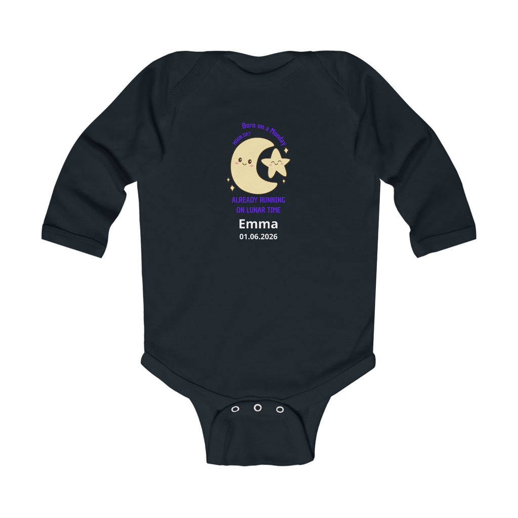 Personalized Baby Pajama - Born on Monday - Running on Lunar Time