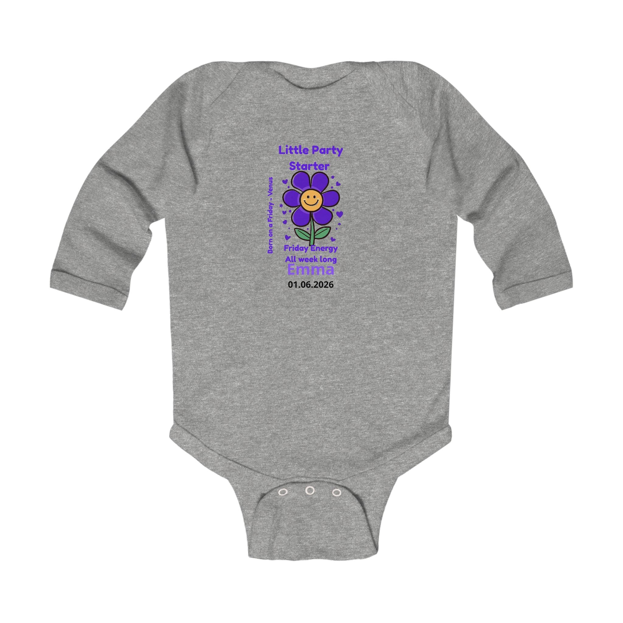 Personalized Baby Pajama - Born on Friday - Little Party Starter