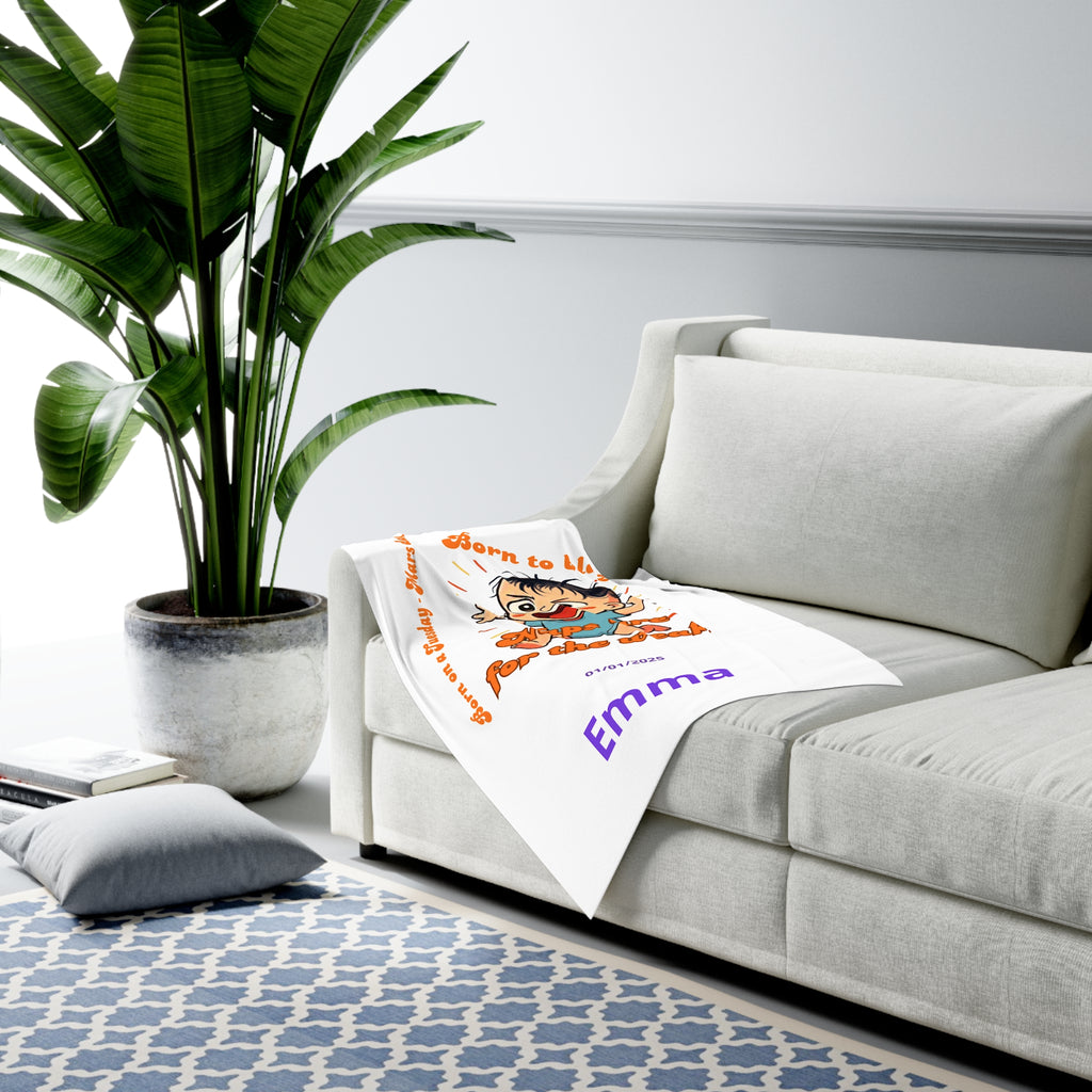 Personalized Baby Swaddle Blanket - Born on Tuesday - Naps Are for the Weak