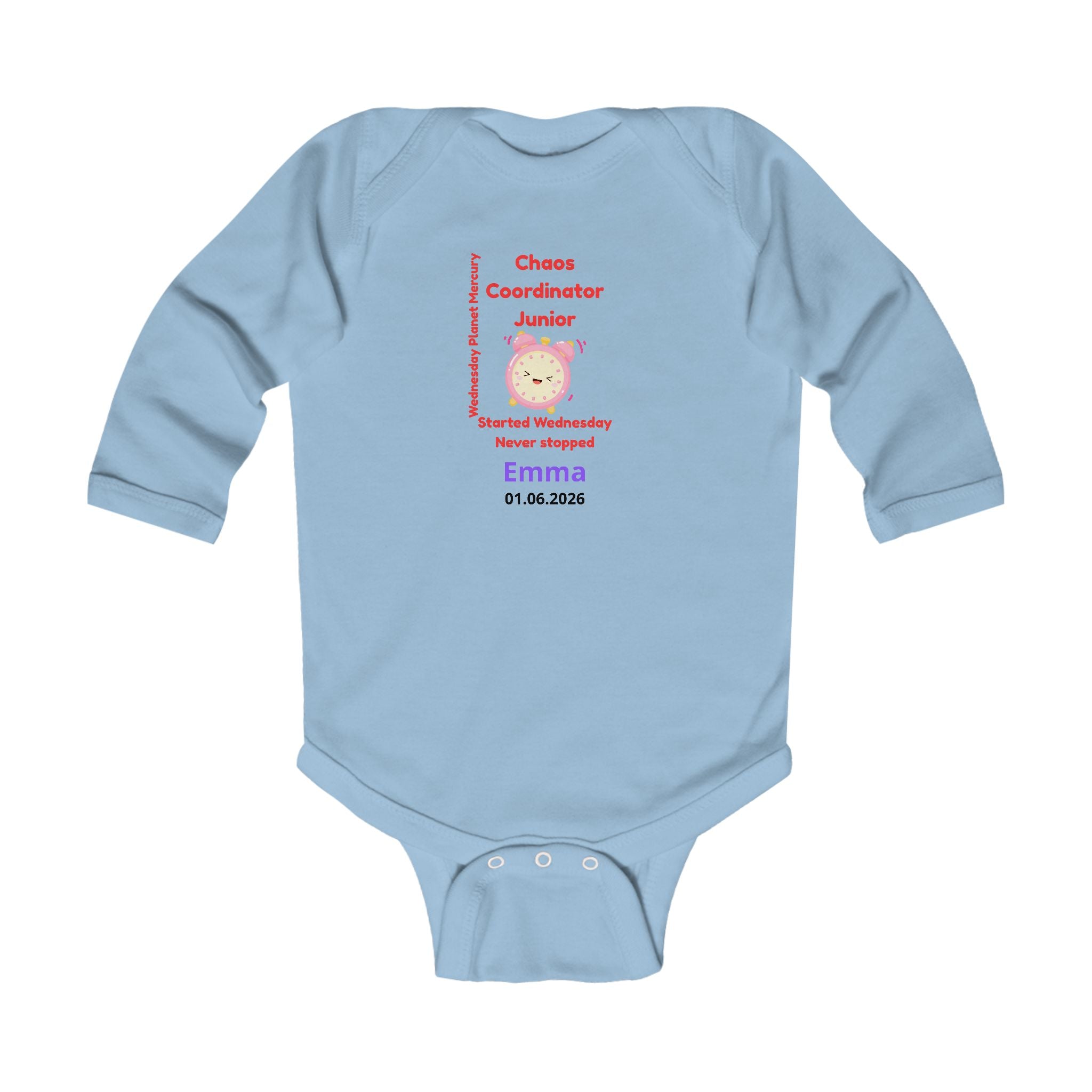 Personalized Baby Pajama - Born on Wednesday - Chaos Coordinator