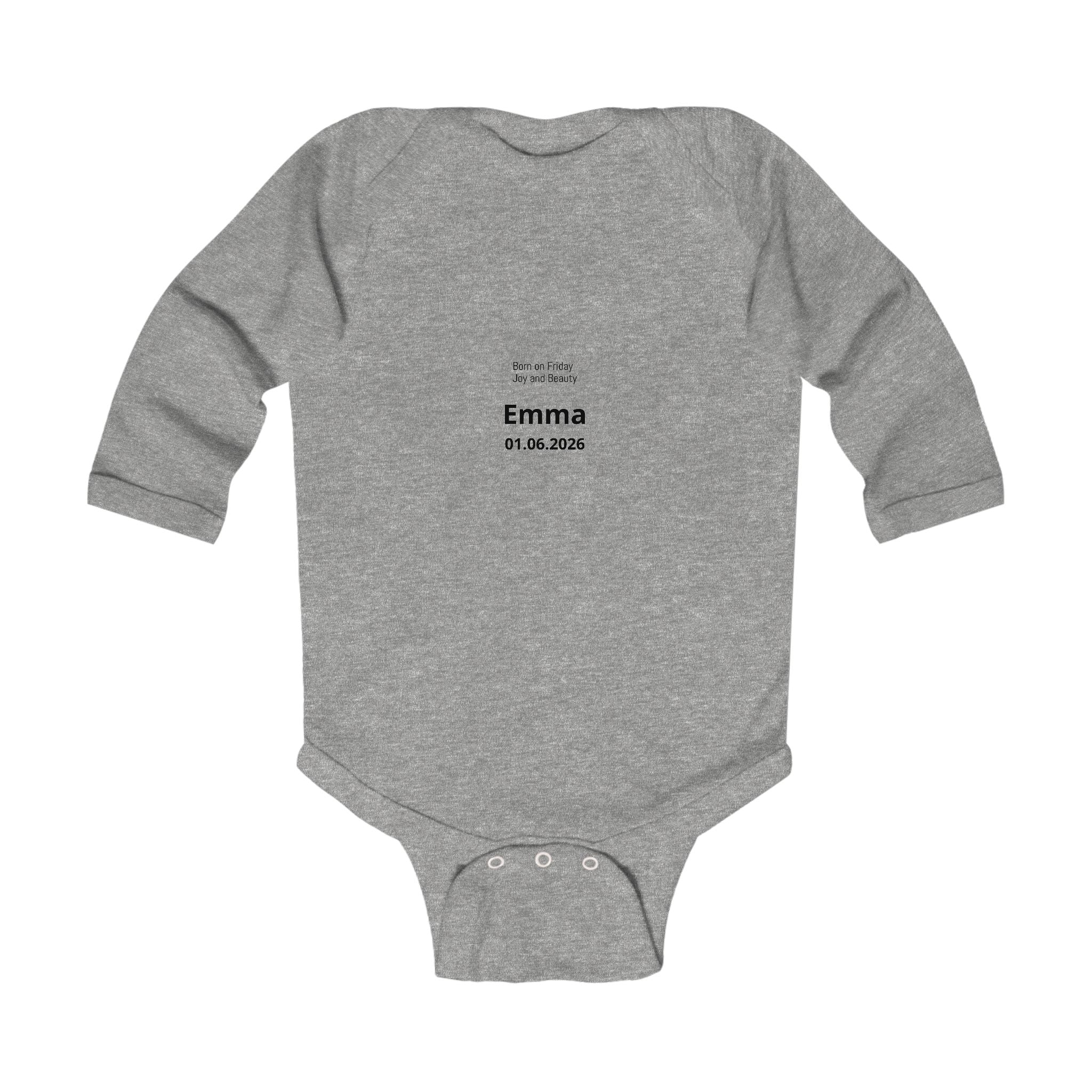 Personalized Baby Pajama - Born on Friday - Joy and Beauty