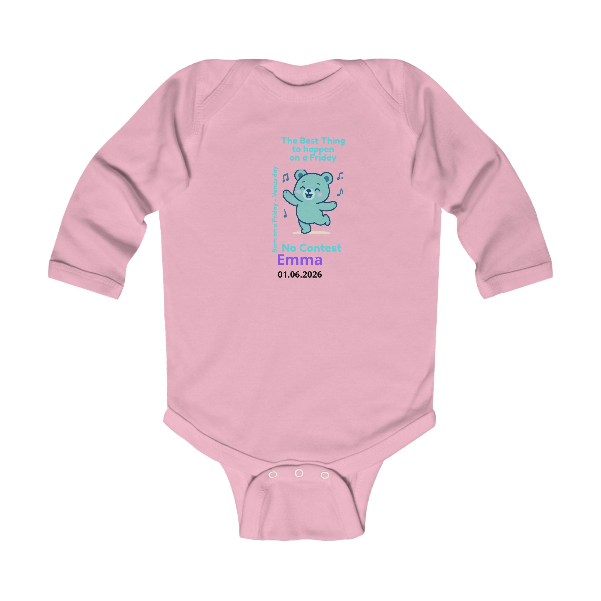 Personalized Baby Pajama - Born on Friday - Best Thing to Happen on a Friday