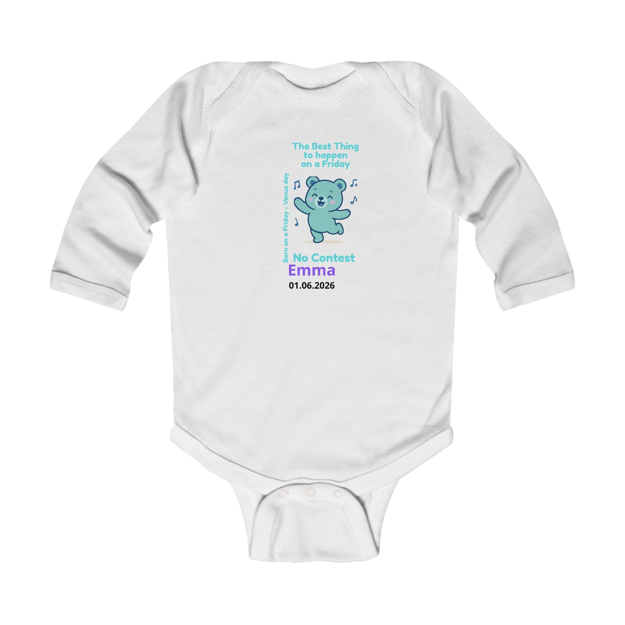 Personalized Baby Pajama - Born on Friday - Best Thing to Happen on a Friday