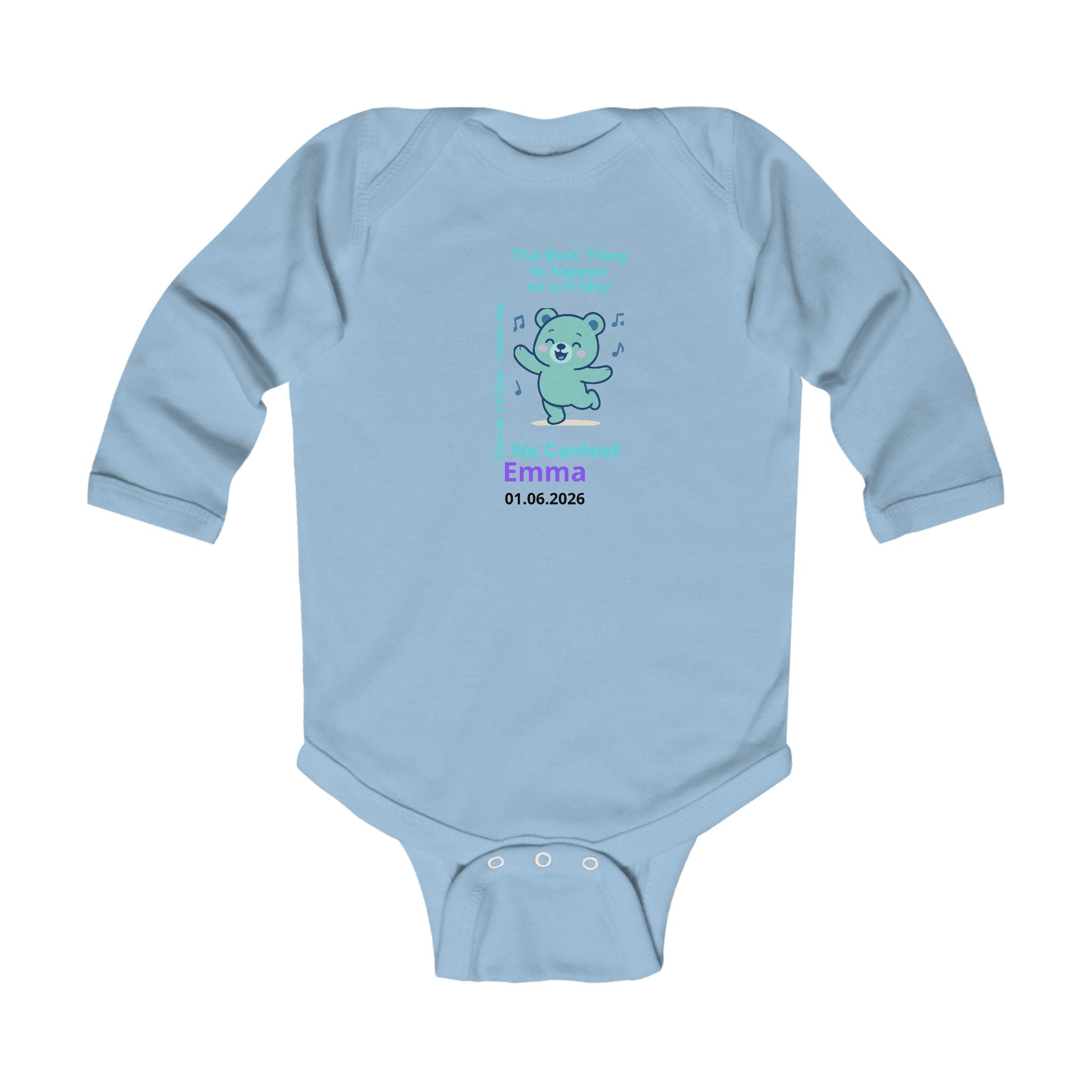 Personalized Baby Pajama - Born on Friday - Best Thing to Happen on a Friday