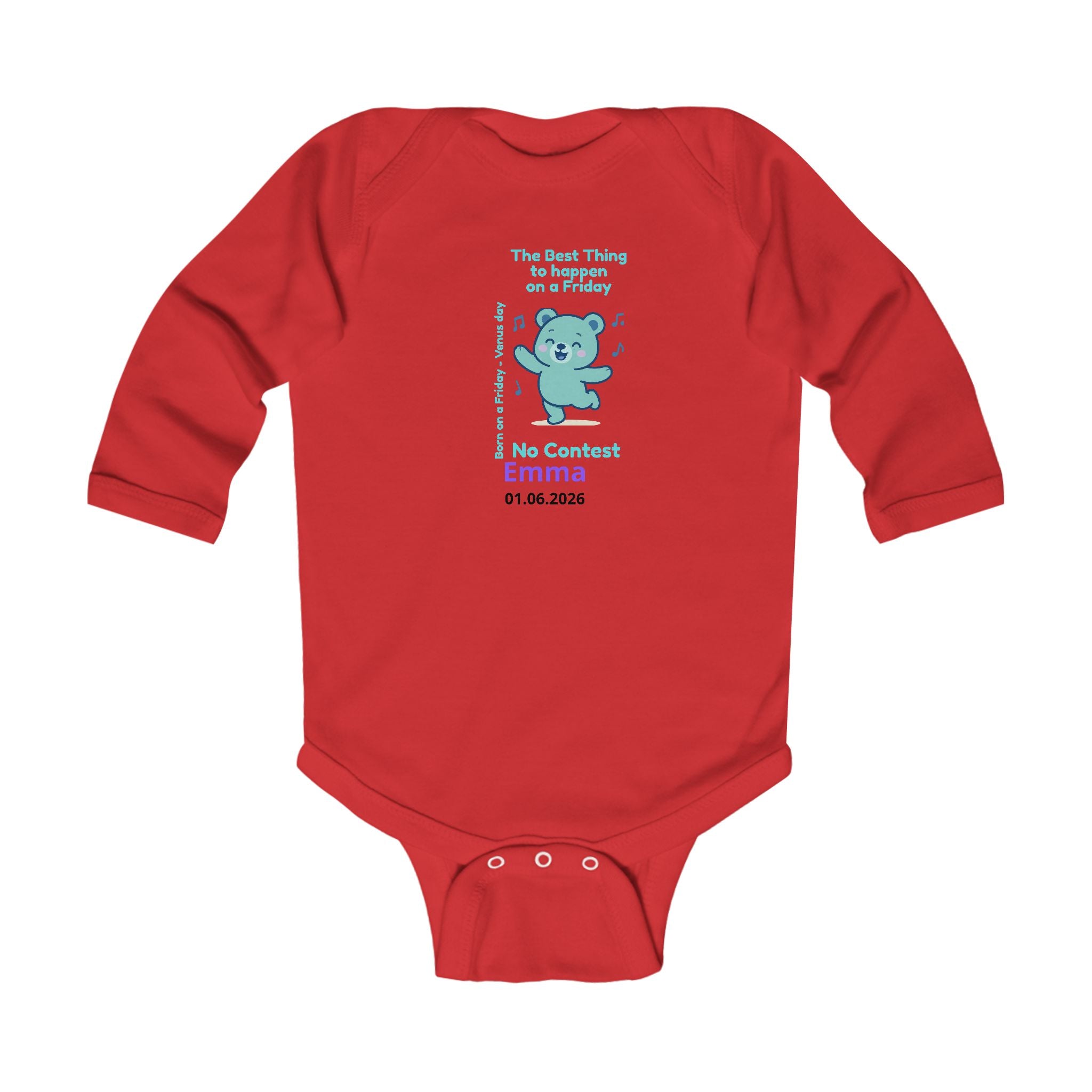 Personalized Baby Pajama - Born on Friday - Best Thing to Happen on a Friday