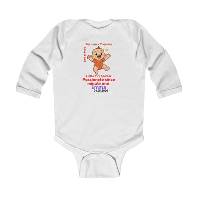 Personalized Baby Pajama - Born on Tuesday - Passionate Since Minute One