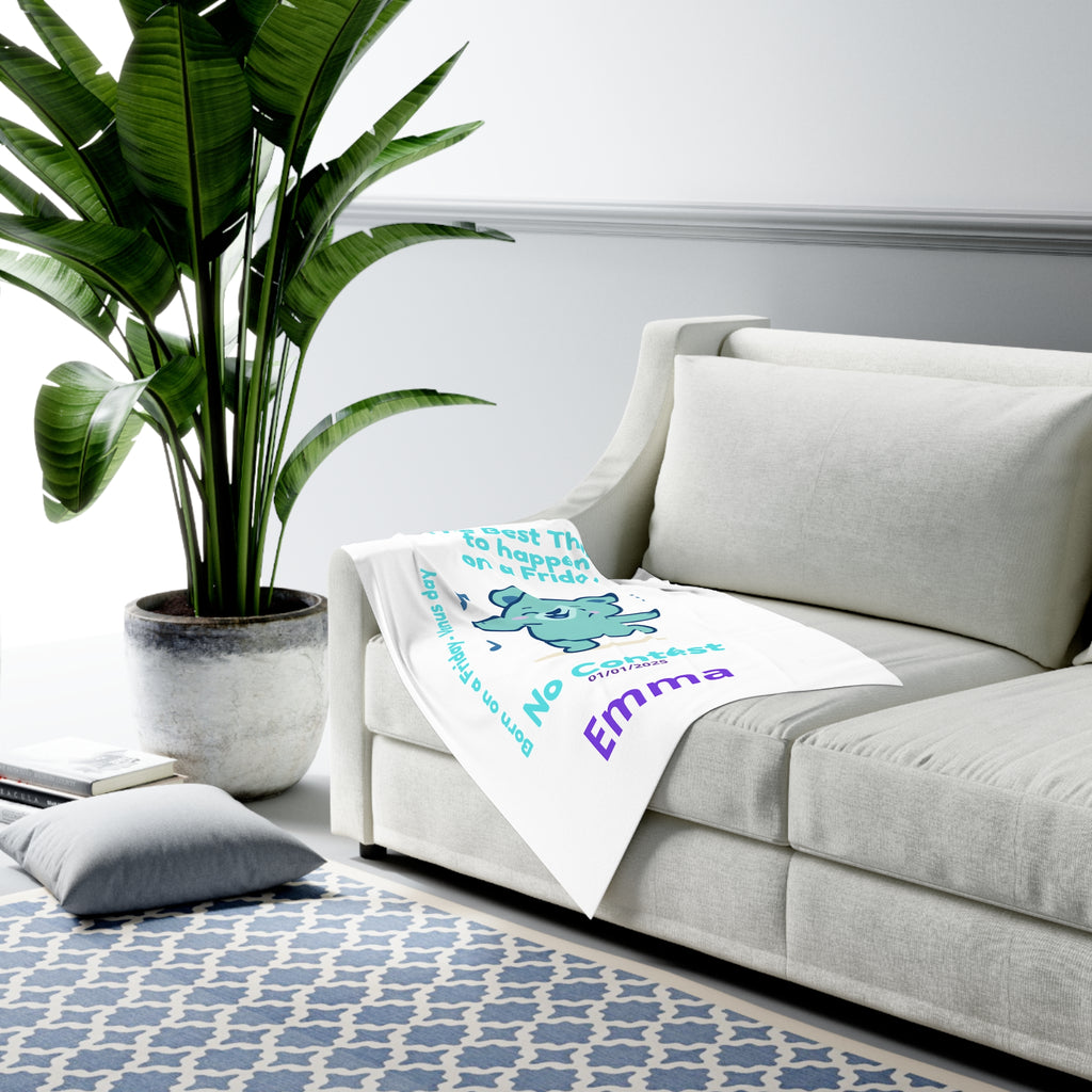 Personalized Baby Swaddle Blanket - Born on Friday - No Contest