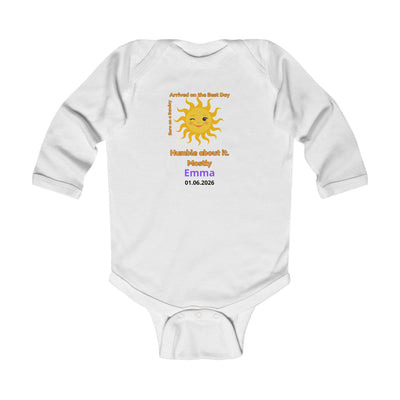 Personalized Baby Pajama - Born on Sunday - Humble and Happy
