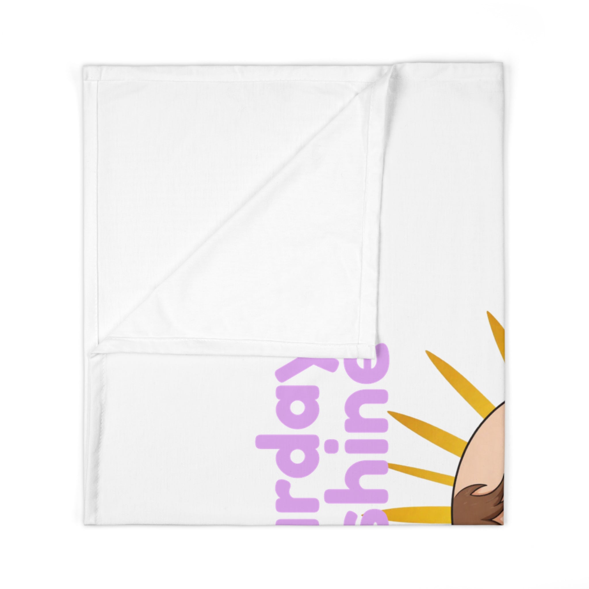 Personalized Baby Swaddle Blanket - Born on Saturday - Saturday Sunshine