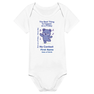Personalized Baby Bodysuit - Born on Friday - Best Thing to Happen on a Friday