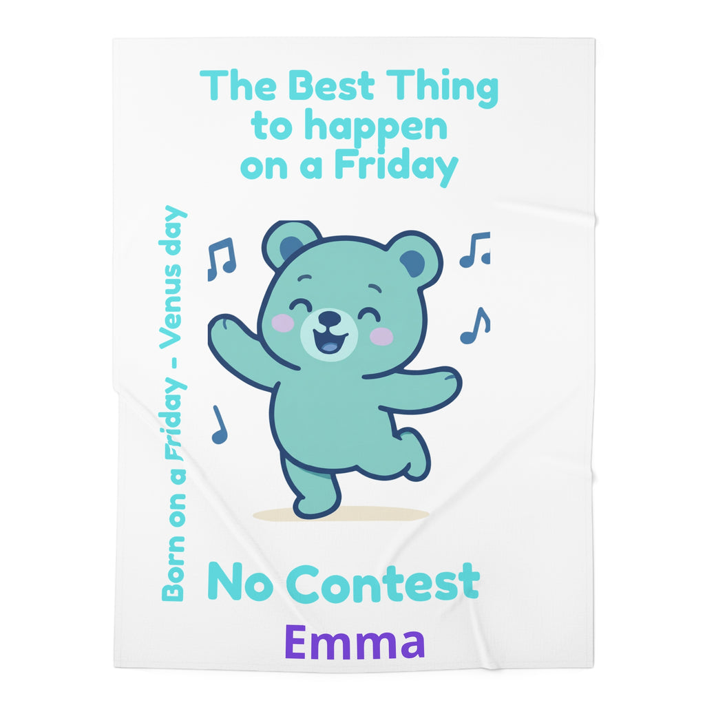 Personalized Baby Swaddle Blanket - Born on Friday - No Contest