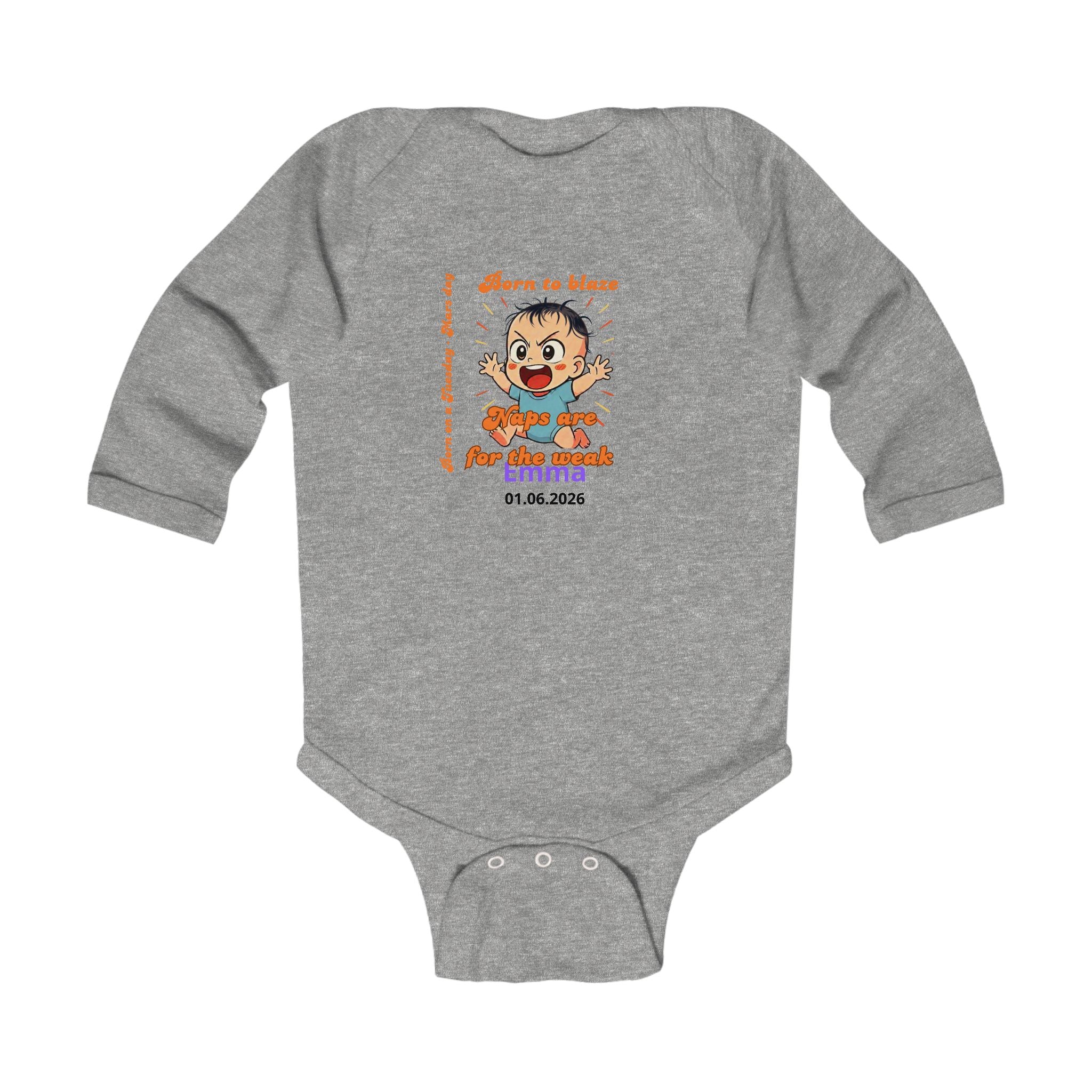Personalized Baby Pajama - Born on Tuesday - Born to Blaze