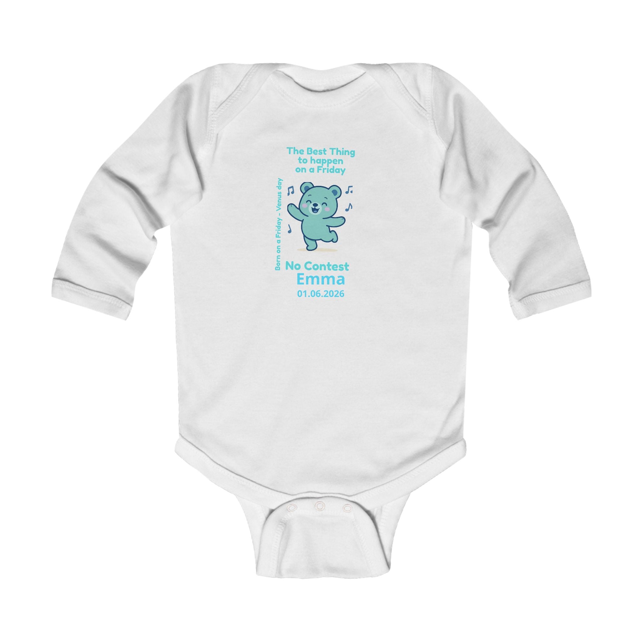 Personalized Baby Pajama - Born on Friday - Best Thing to Happen on a Friday