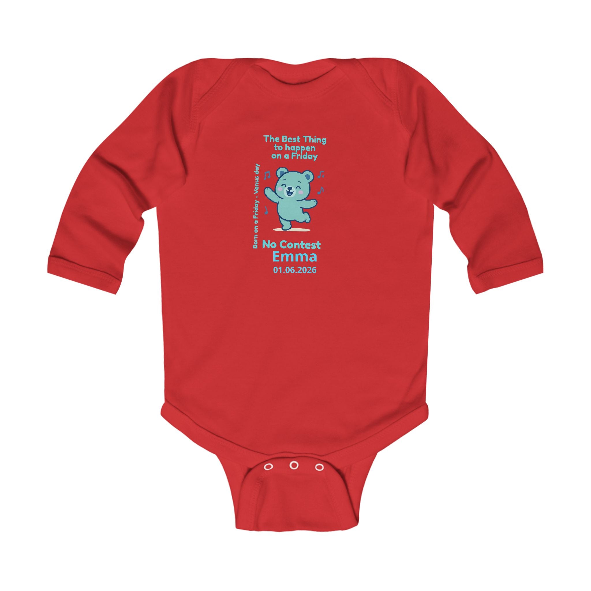 Personalized Baby Pajama - Born on Friday - Best Thing to Happen on a Friday