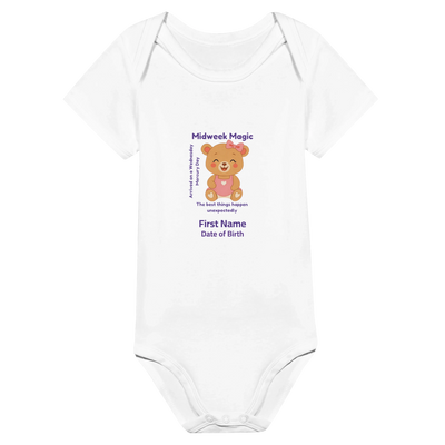 Personalized Baby Bodysuit - Born on Wednesday - Midweek Magic