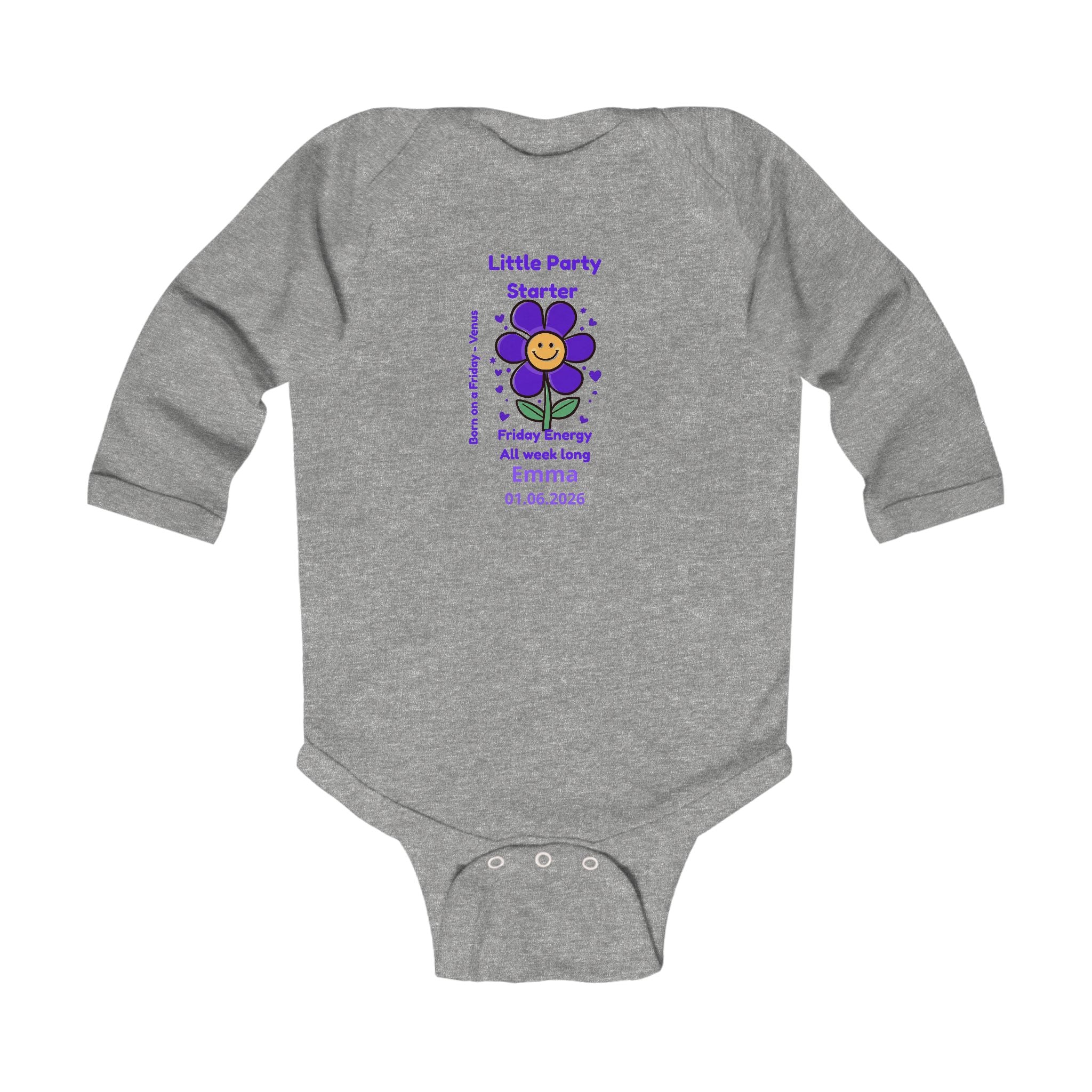 Personalized Baby Pajama - Born on Friday - Little Party Starter
