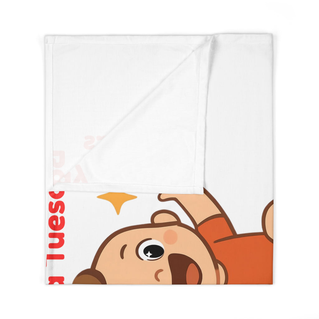 Personalized Baby Swaddle Blanket - Born on Tuesday - Little Fire Starter