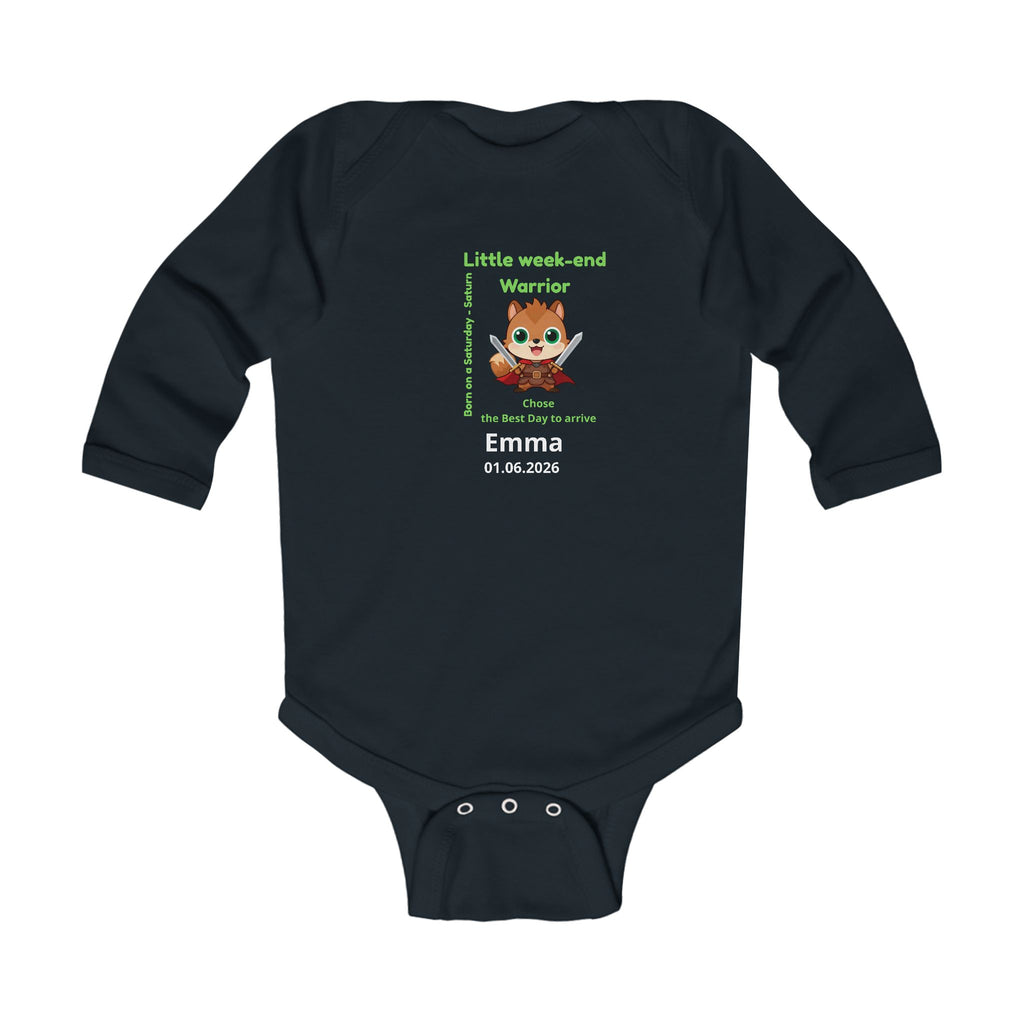 Personalized Baby Pajama - Born on Saturday - Little Warrior