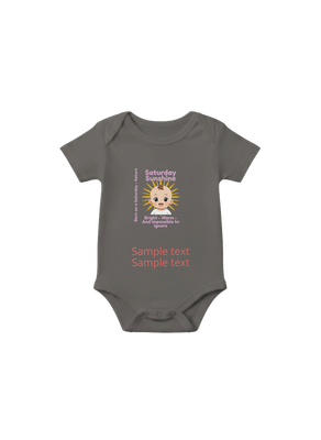 Personalized Baby Bodysuit - Born on Saturday - Saturday Sunshine