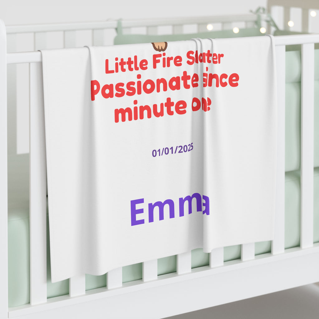 Personalized Baby Swaddle Blanket - Born on Tuesday - Little Fire Starter