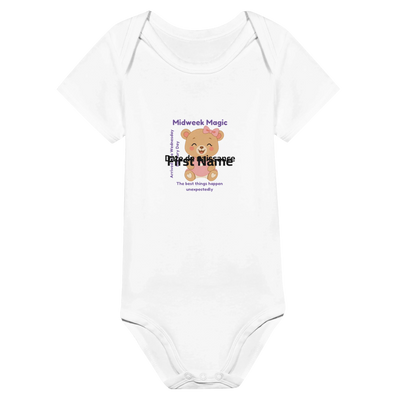 Personalized Baby Bodysuit - Born on Wednesday - Midweek Magic